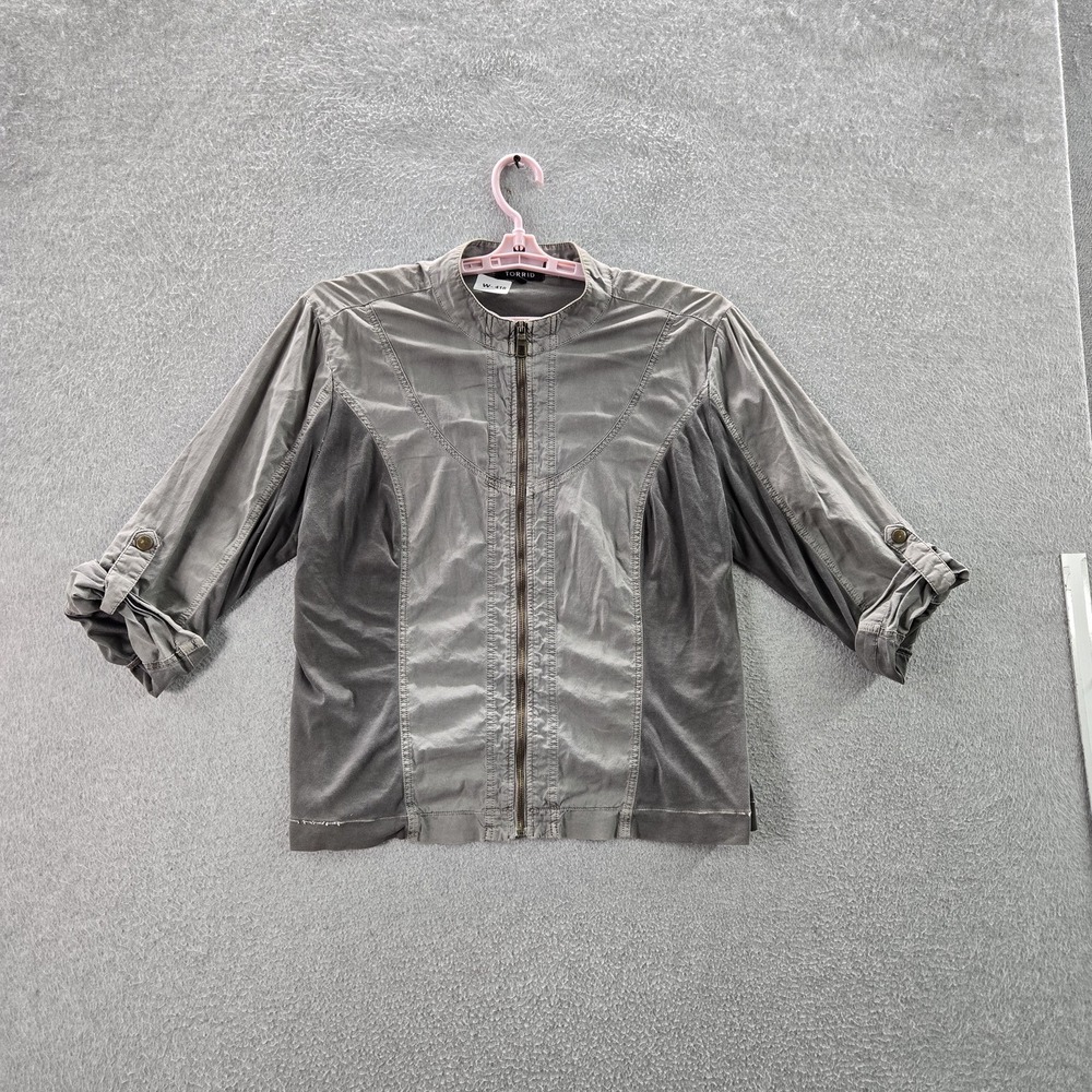 Torrid Women Jacket 1 Gray Activewear Button Zipper Long Sleeve